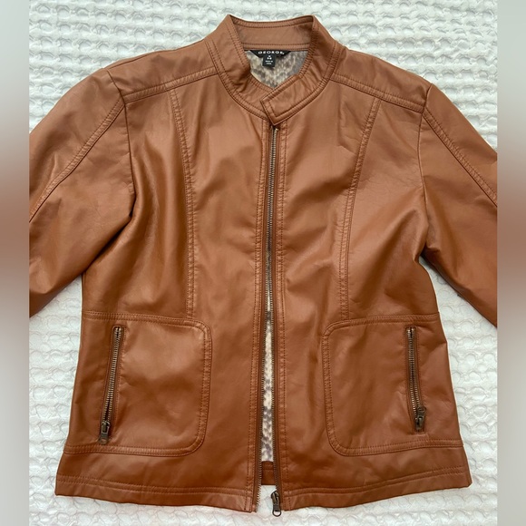 George tan leather jacket, size medium - Picture 4 of 13